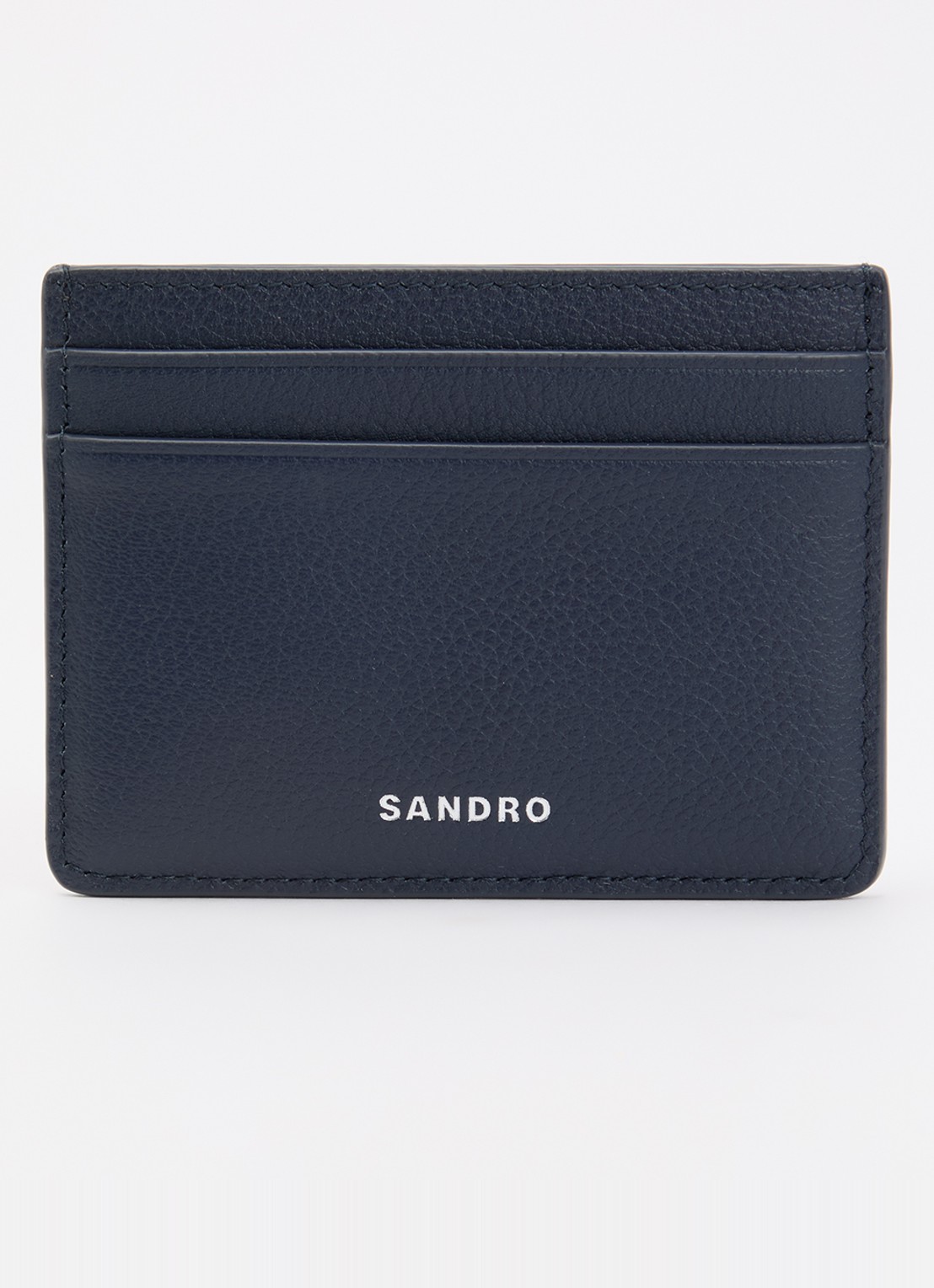 Sandro Pasjeshouder van leer - voorkant donkerblauw