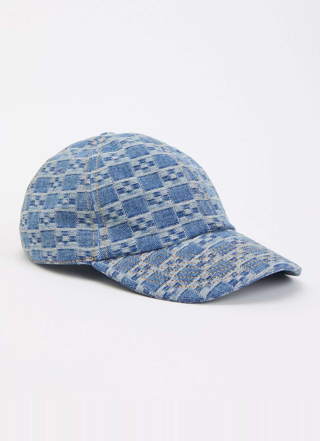 Sandro Pet van denim met ruitdessin - voorkant blauw