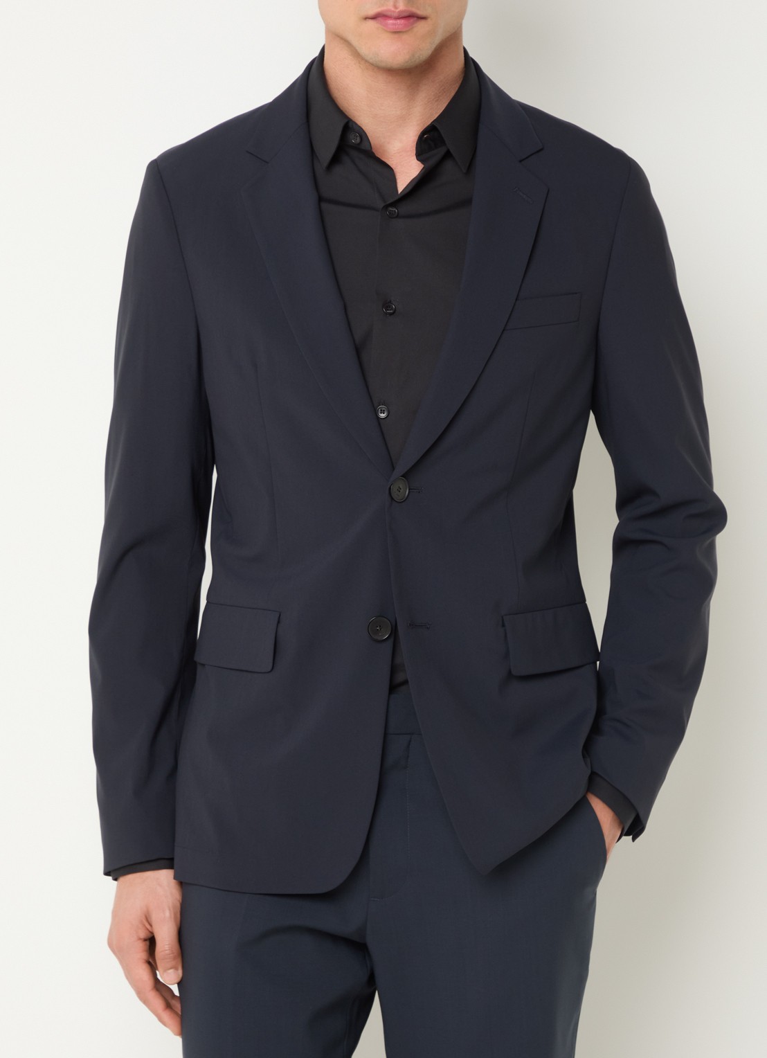 Sandro Regular fit colbert in wolblend met borst- en klepzakken - detail 4 donkerblauw