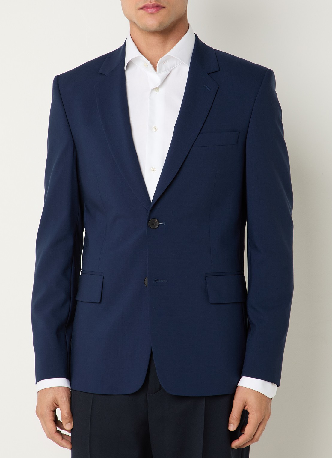 Sandro Regular fit colbert van scheerwol met klepzakken  - detail 3 donkerblauw
