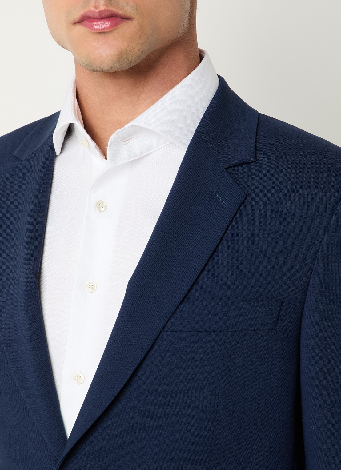 Sandro Regular fit colbert van scheerwol met klepzakken  - detail 6 donkerblauw