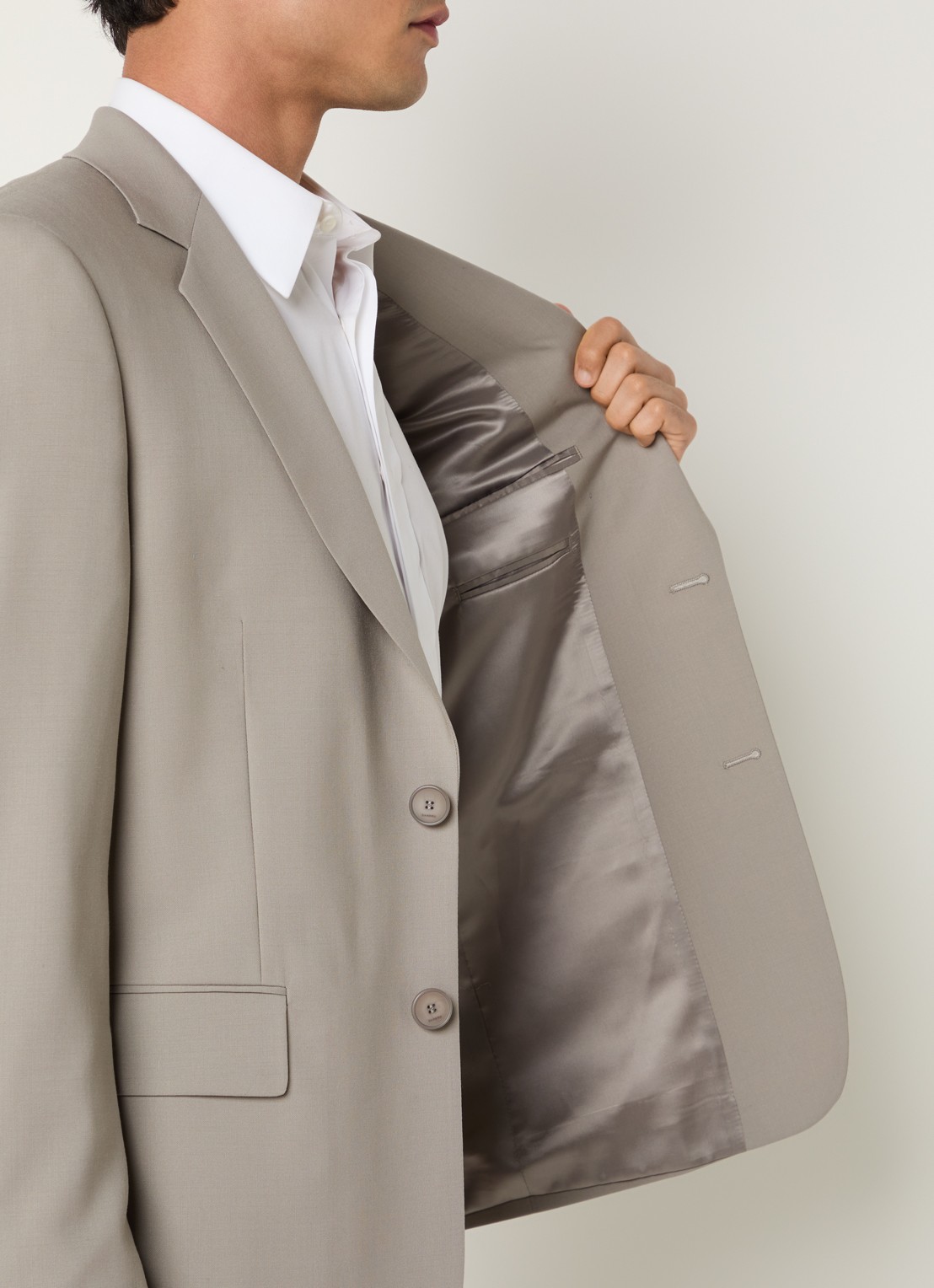 Sandro Regular fit colbert van scheerwol met klepzakken  - detail 2 grijs