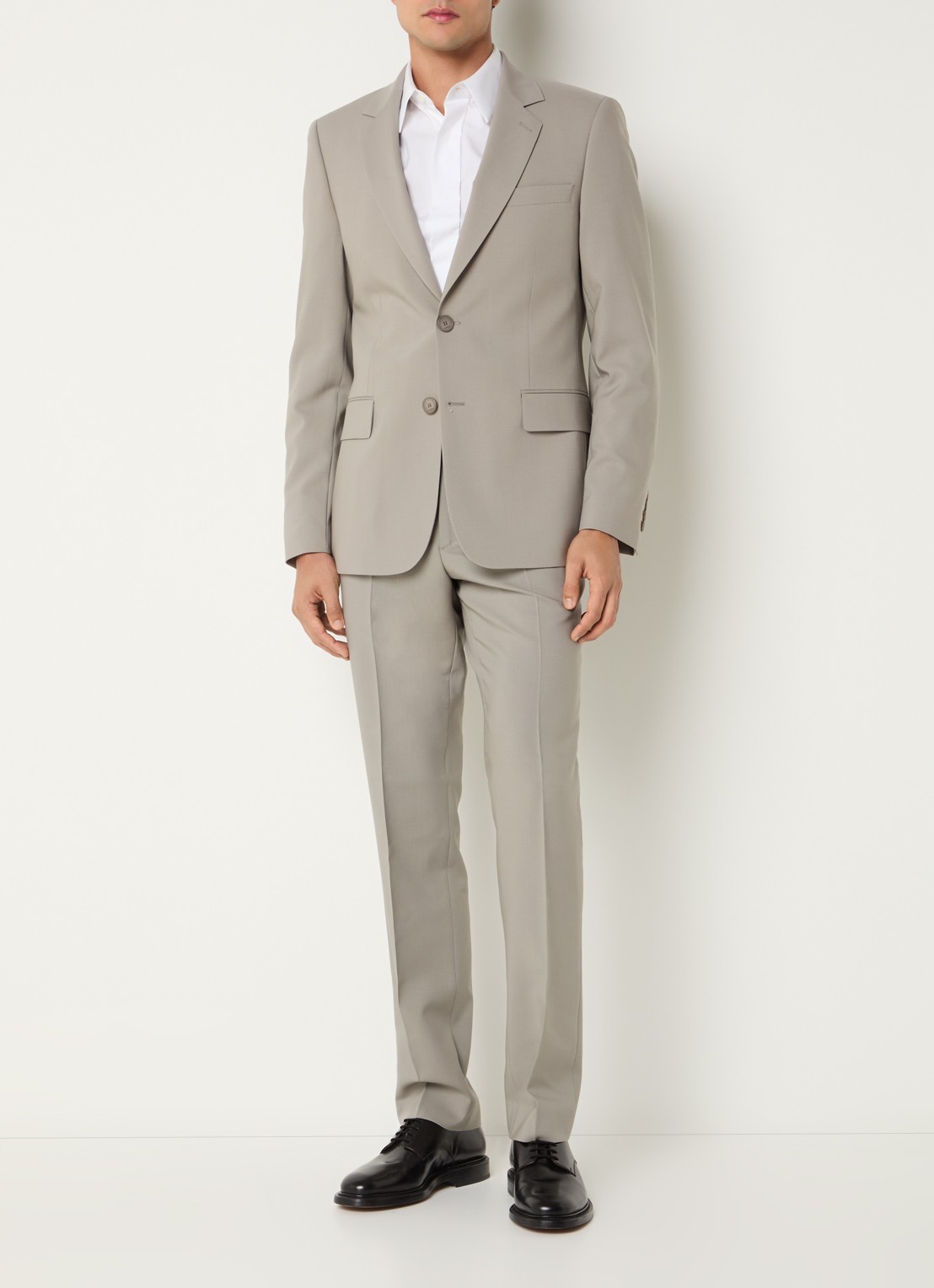 Sandro Regular fit colbert van scheerwol met klepzakken  - voorkant 5 grijs