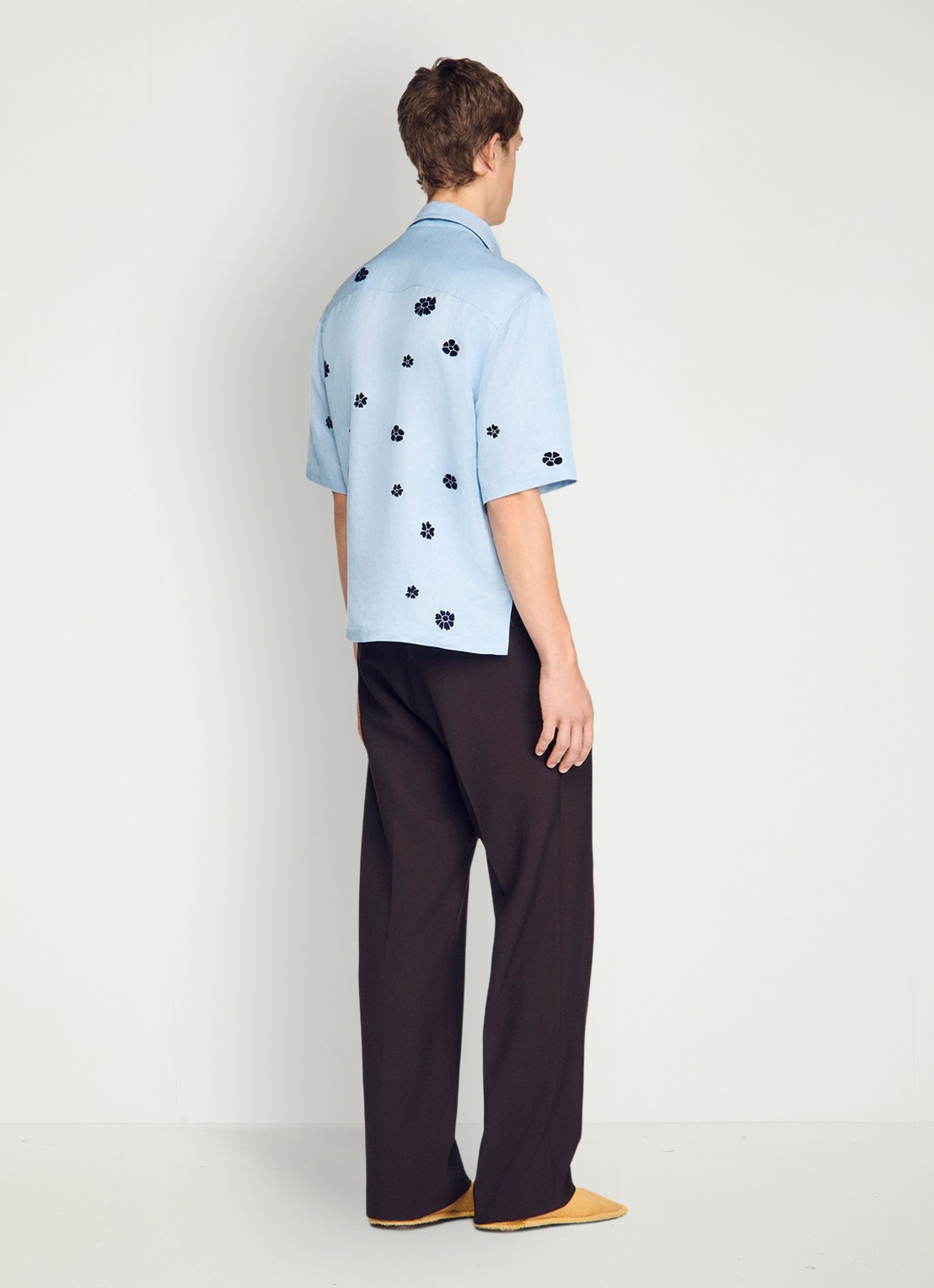 Sandro Regular fit overhemd met bloemenprint - achterkant 6 lichtblauw
