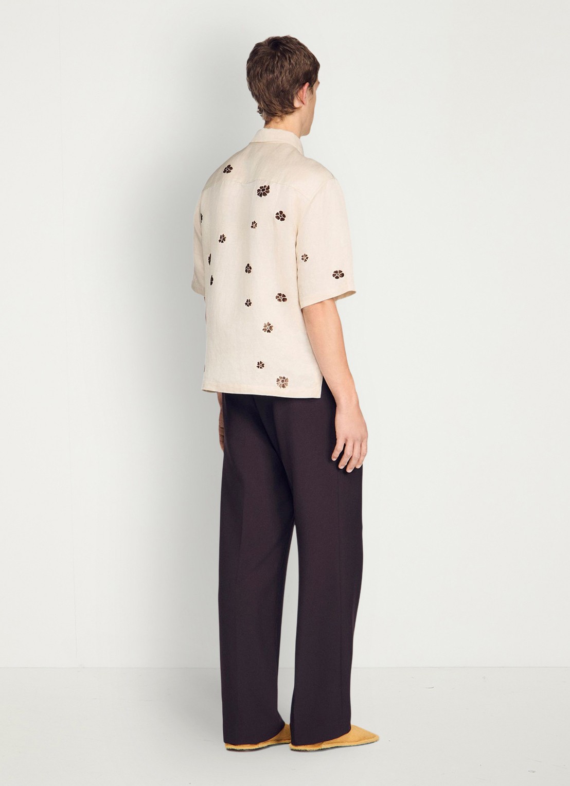 Sandro Regular fit overhemd met bloemenprint - achterkant 4 ivoor