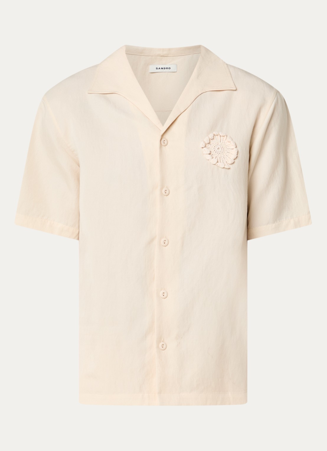 Sandro Regular fit overhemd met borduring - voorkant 3 creme