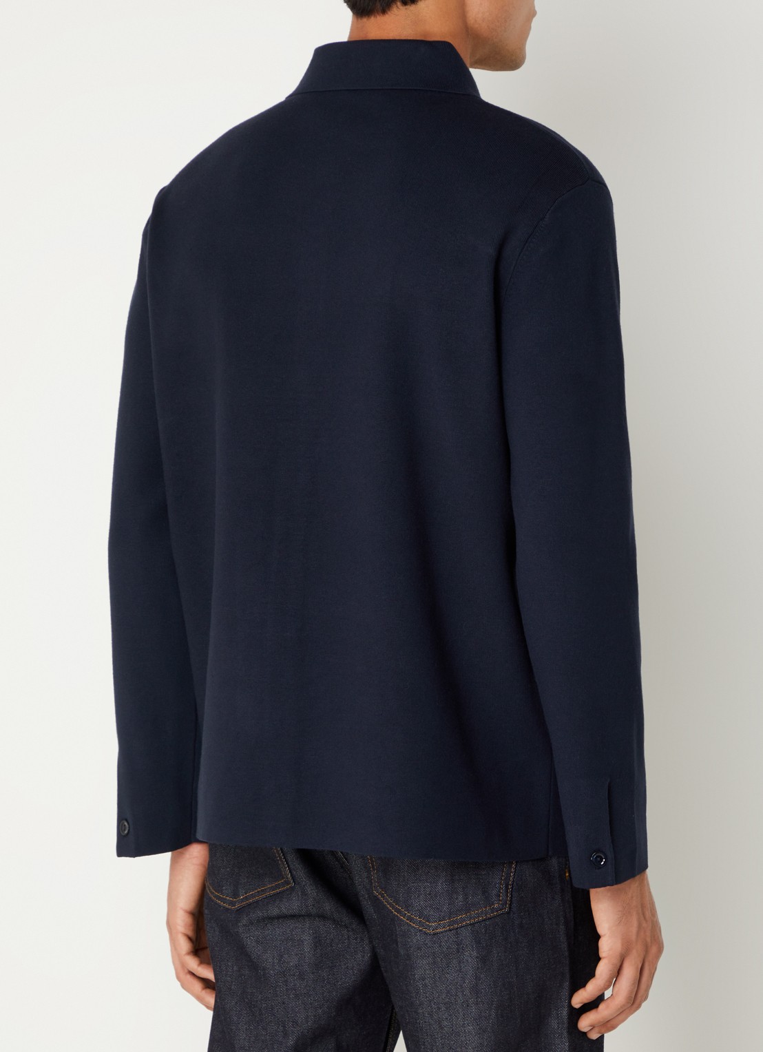 Sandro Regular fit overhemd met borstzakken - achterkant donkerblauw