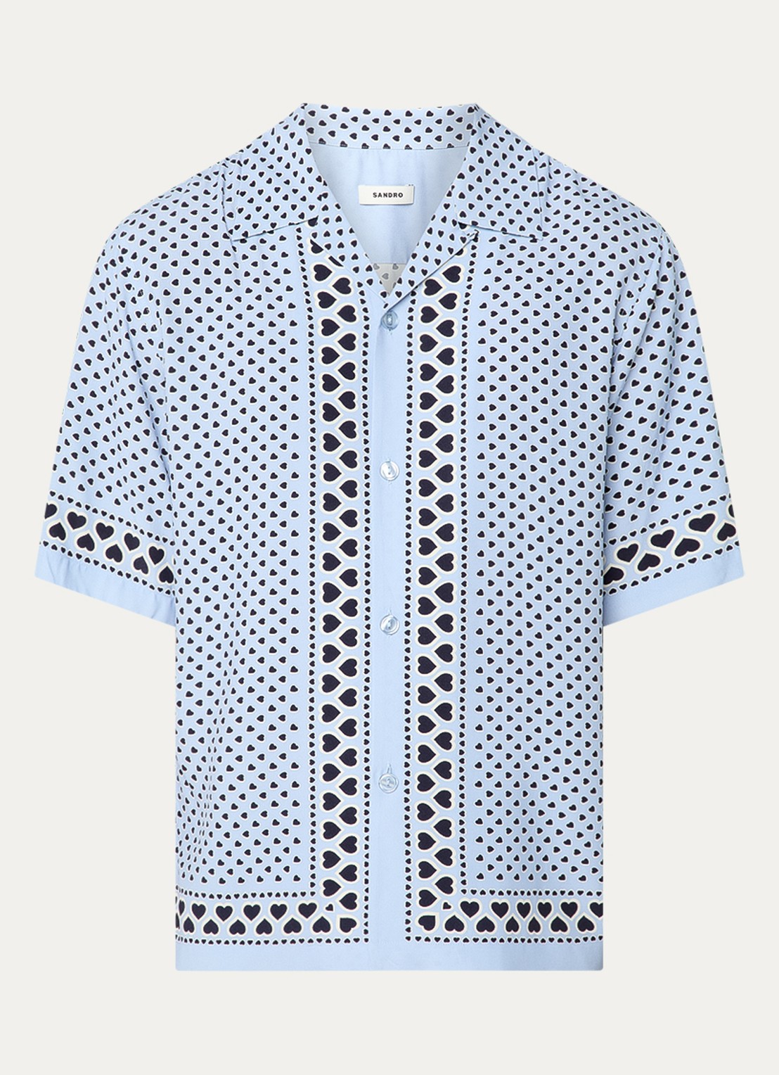 Sandro Regular fit overhemd met print - voorkant blauwgrijs