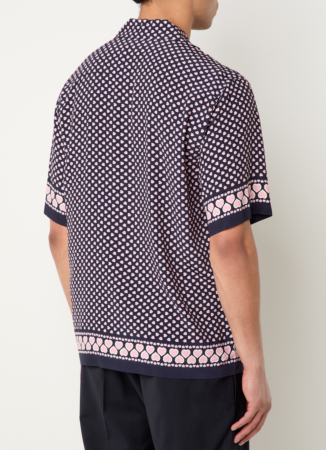 Sandro Regular fit overhemd met print - achterkant 2 donkerblauw