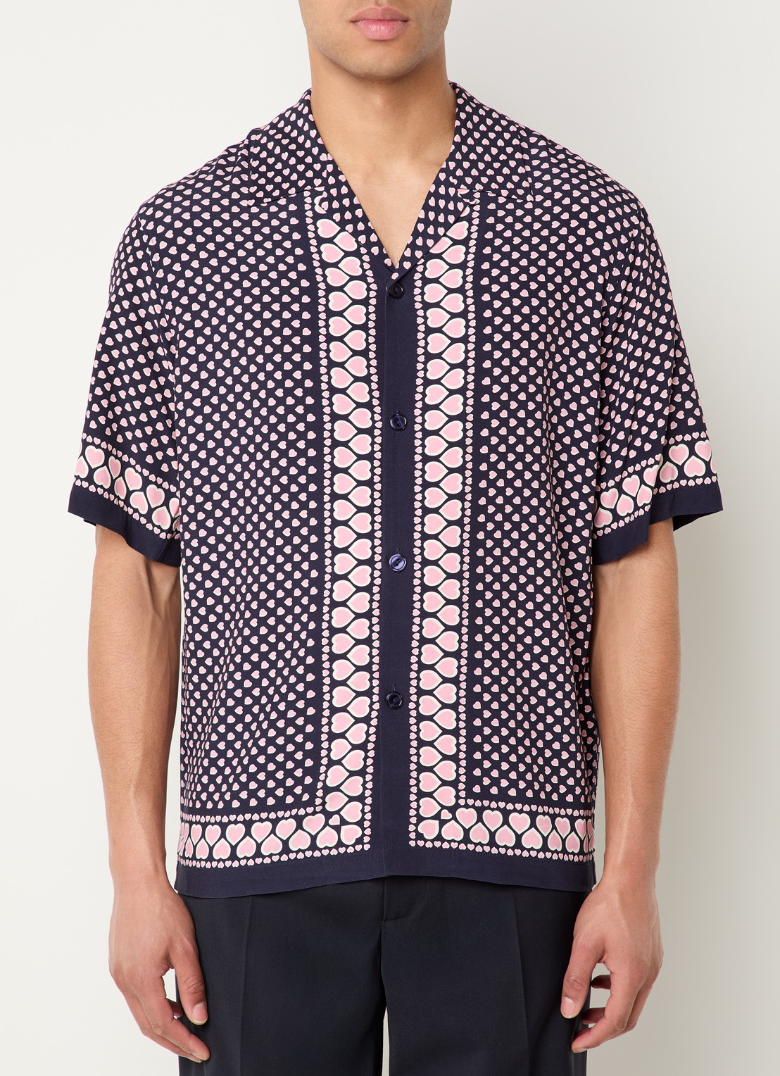 Sandro Regular fit overhemd met print - detail donkerblauw