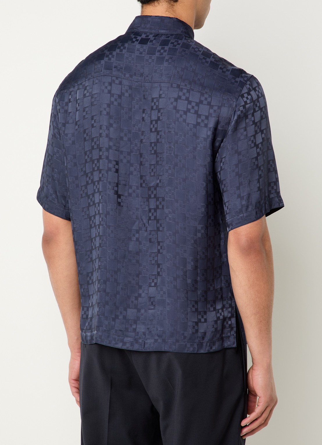 Sandro Regular fit overhemd met print - achterkant 2 donkerblauw