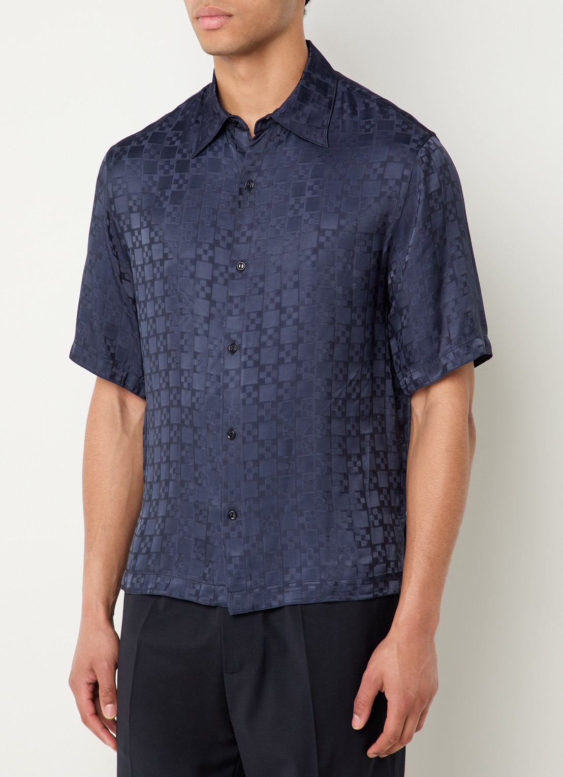 Sandro Regular fit overhemd met print - detail donkerblauw
