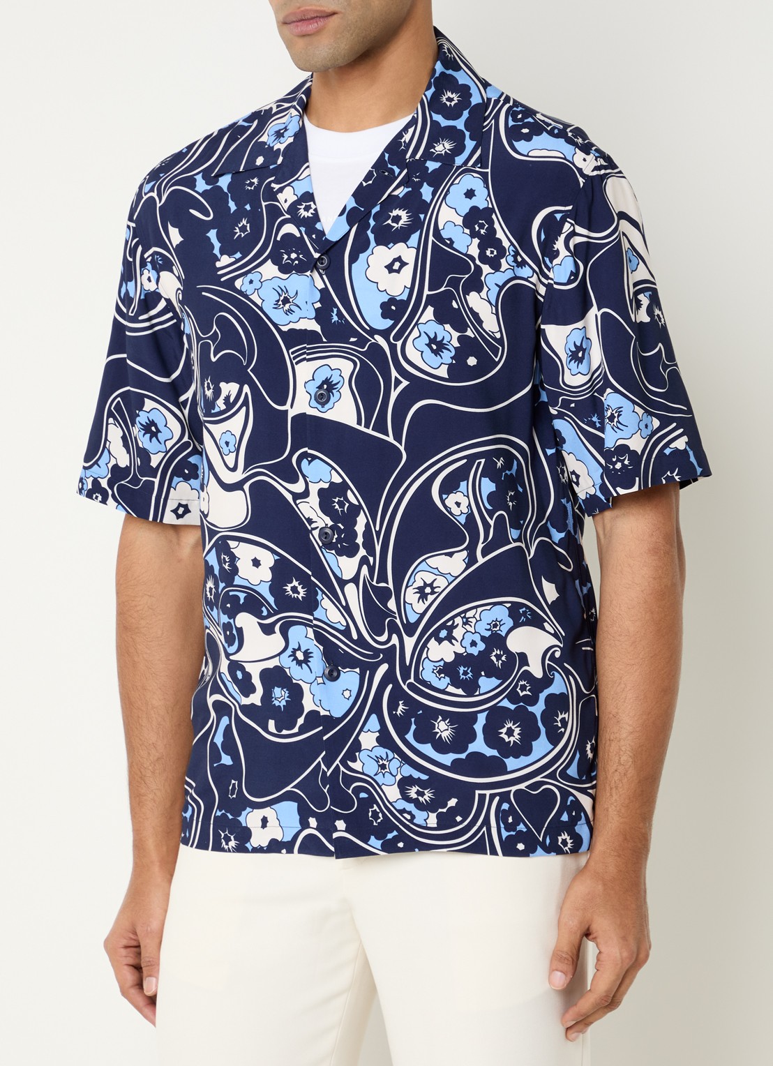 Sandro Regular fit overhemd met print - detail donkerblauw