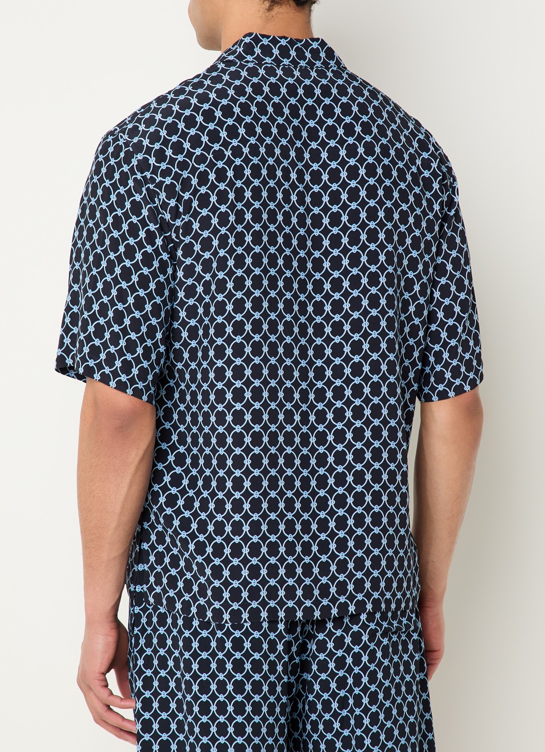 Sandro Regular fit overhemd met print - achterkant donkerblauw