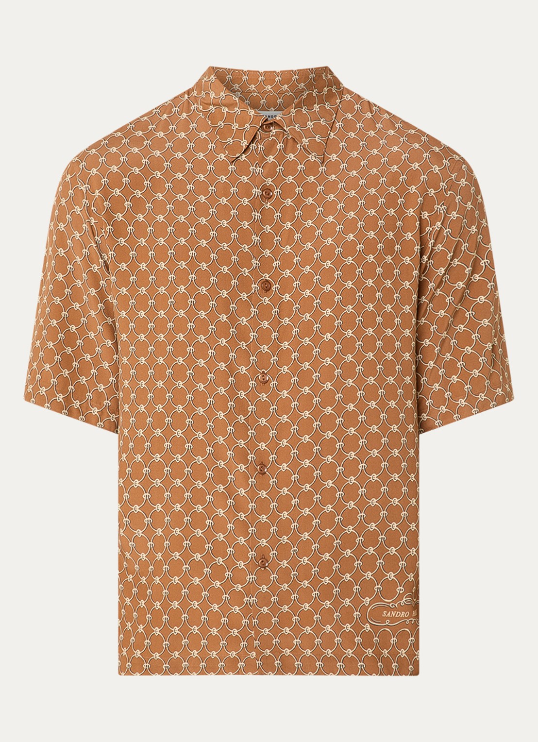 Sandro Regular fit overhemd met print - voorkant bruin