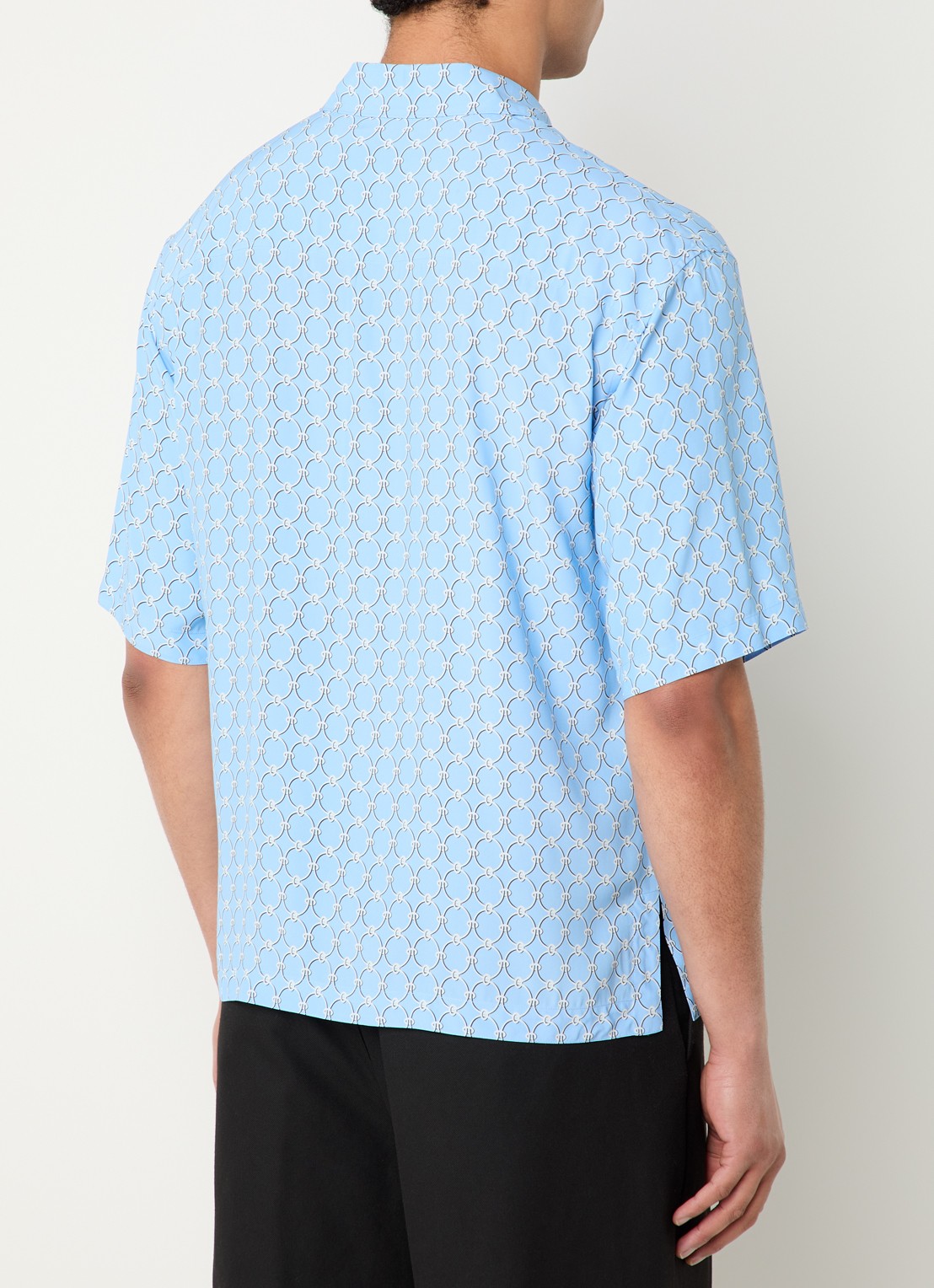 Sandro Regular fit overhemd met print - achterkant 4 blauwgrijs