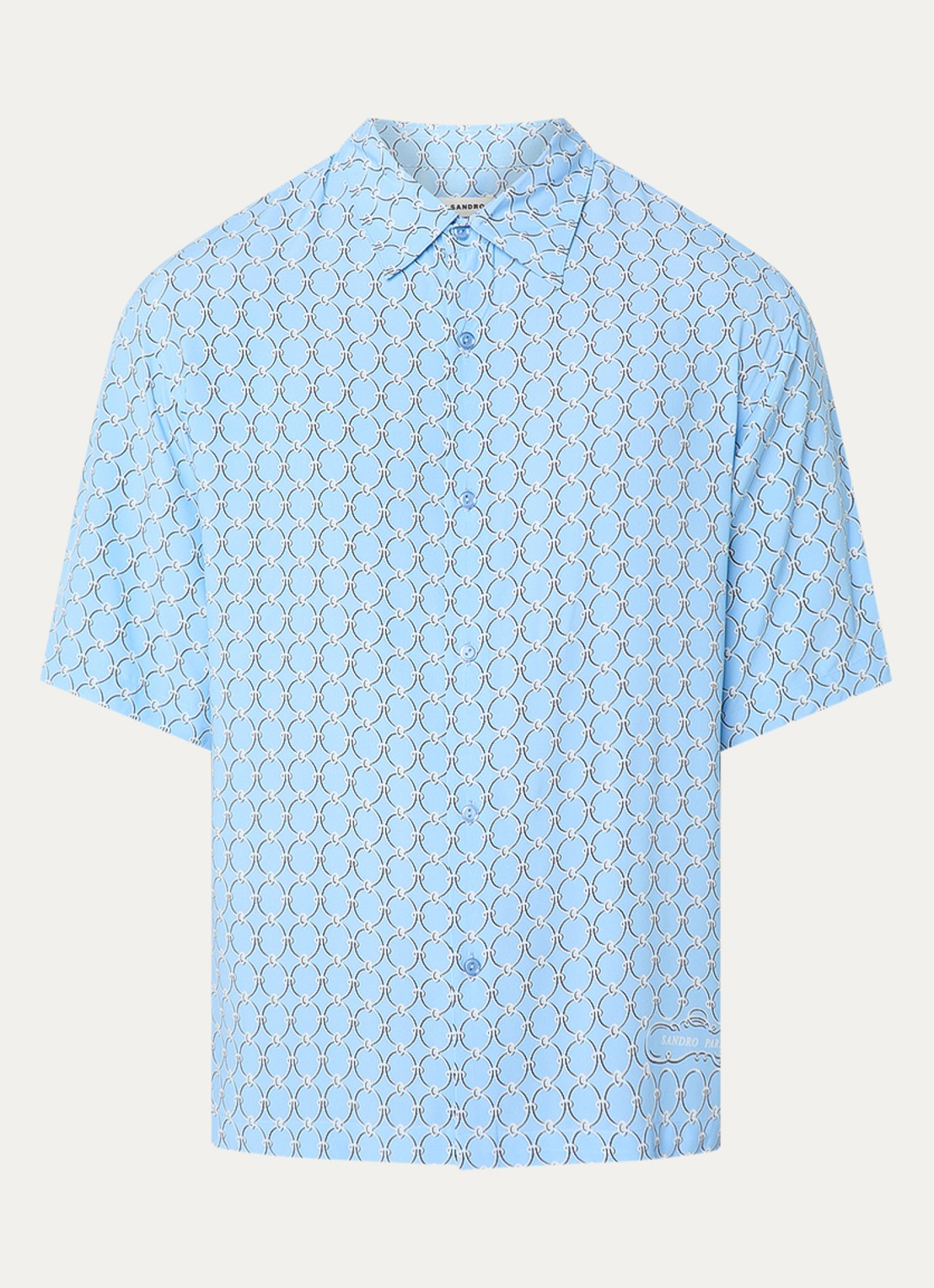 Sandro Regular fit overhemd met print - voorkant blauwgrijs