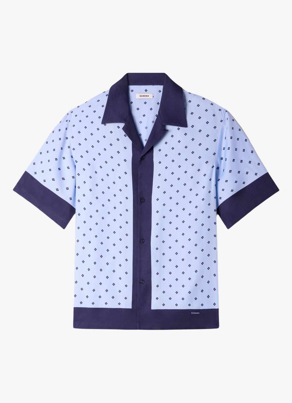 Sandro Regular fit overhemd met print - voorkant lichtblauw