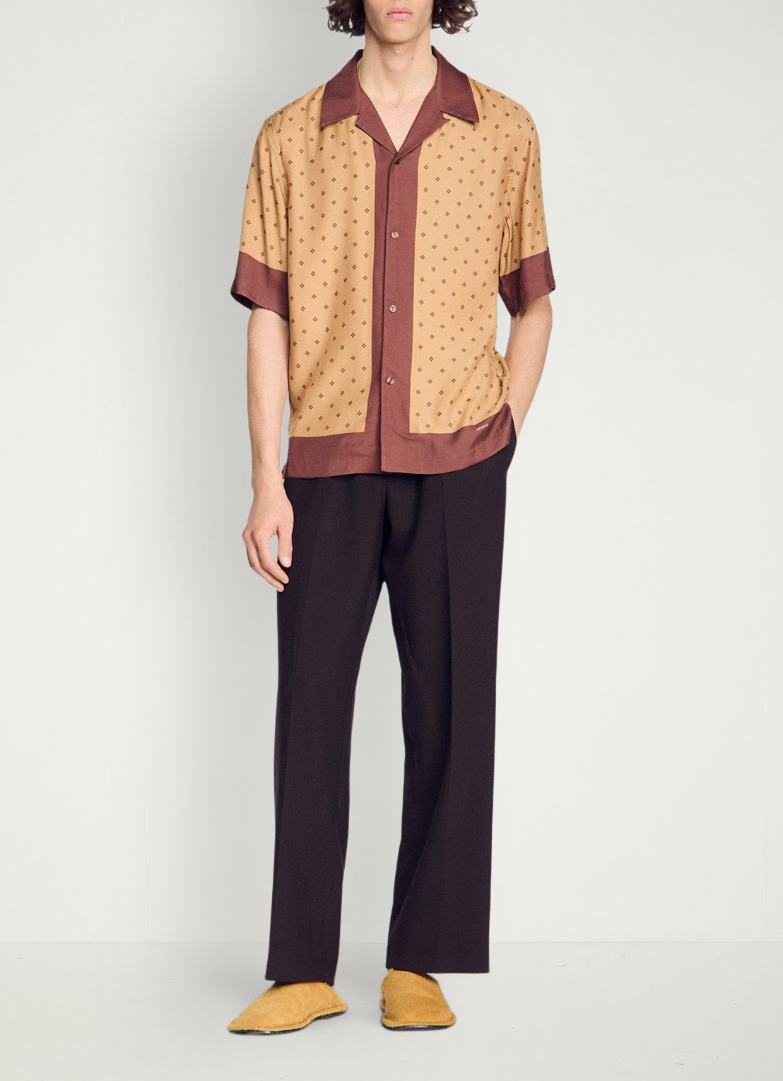 Sandro Regular fit overhemd met print - detail 4 camel
