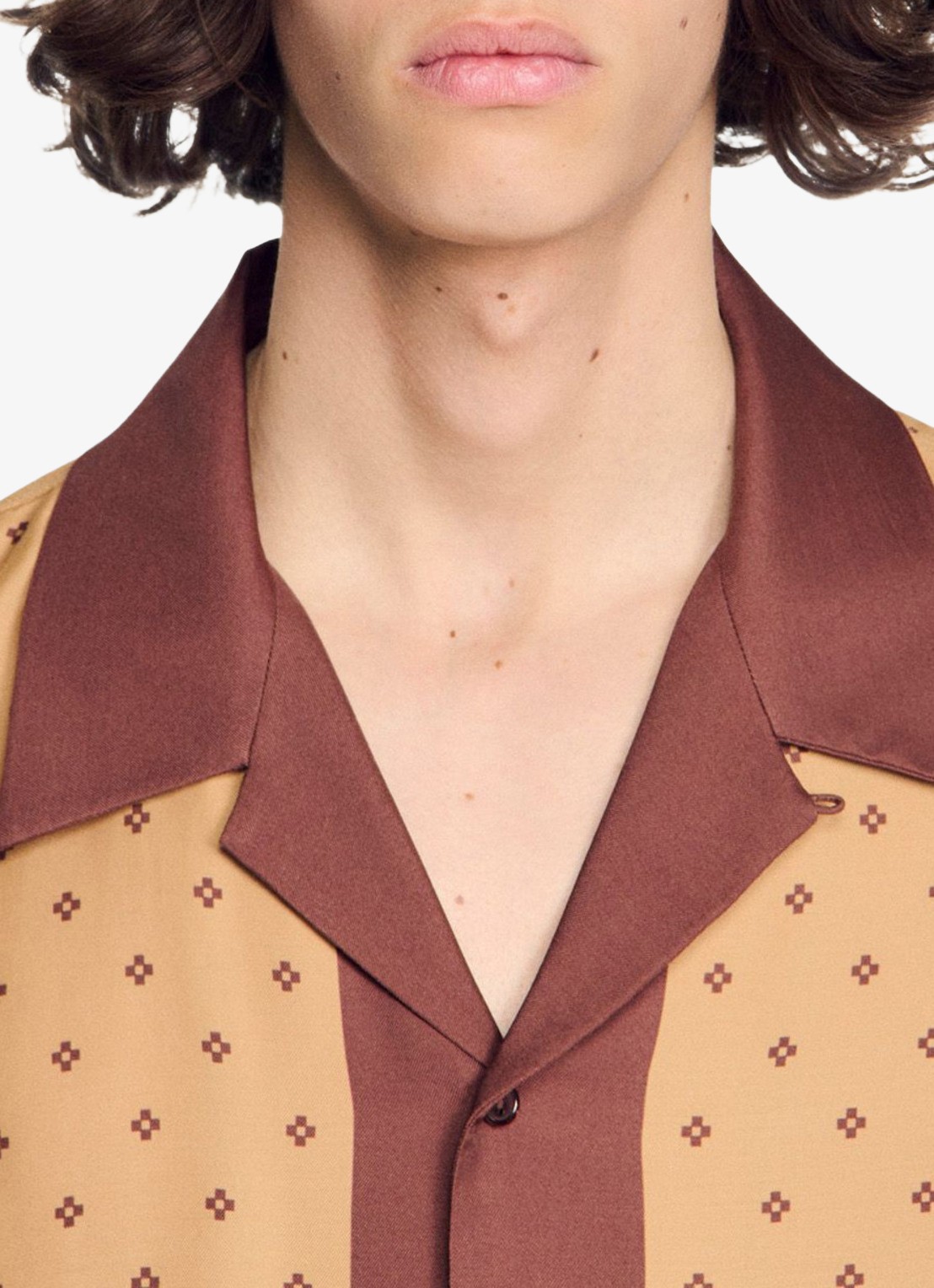 Sandro Regular fit overhemd met print - detail 5 camel