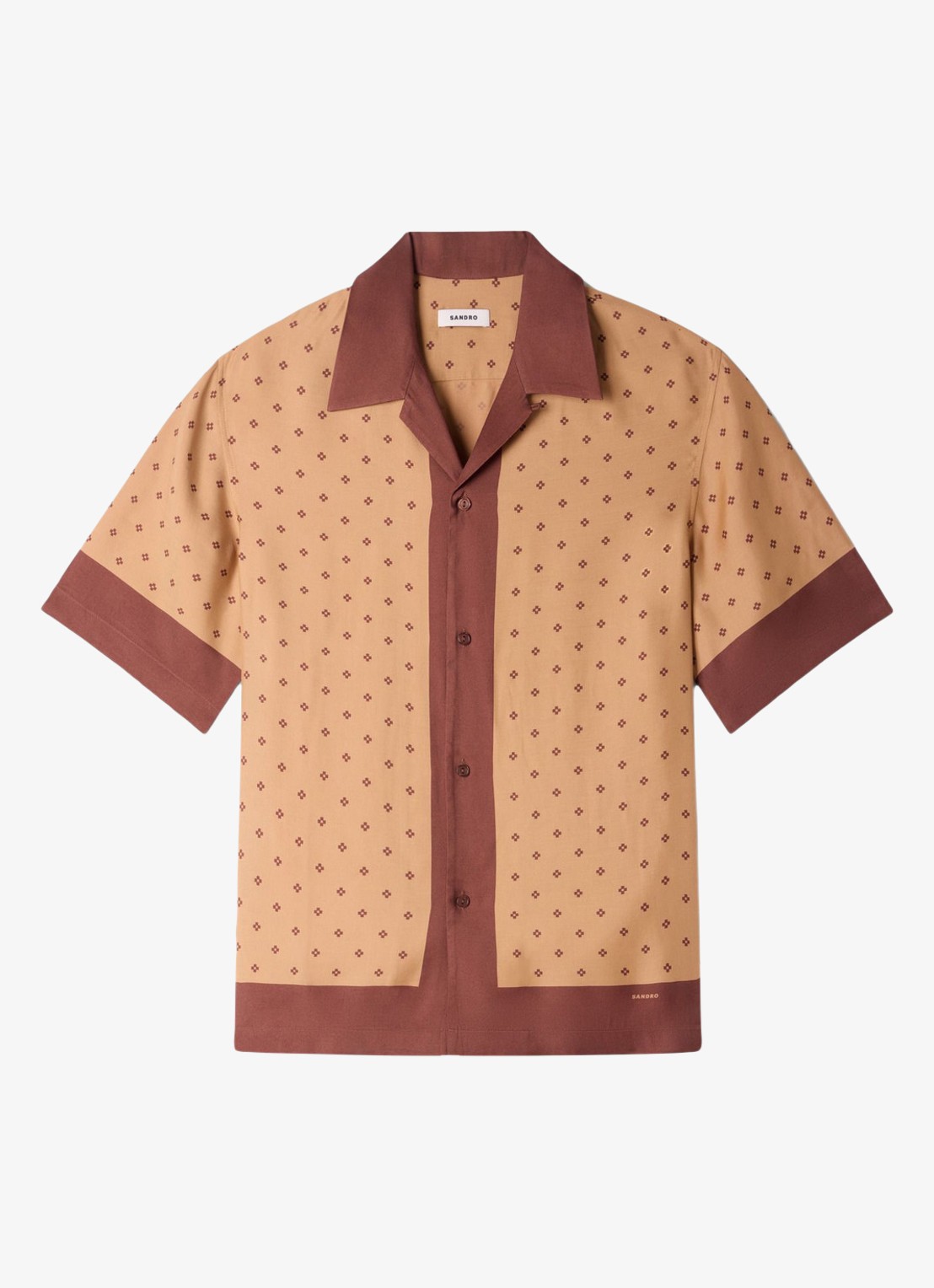 Sandro Regular fit overhemd met print - voorkant camel