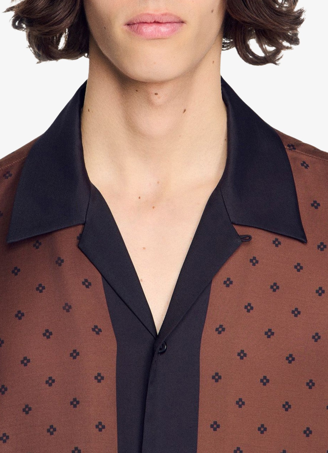 Sandro Regular fit overhemd met print - detail 6 bruin