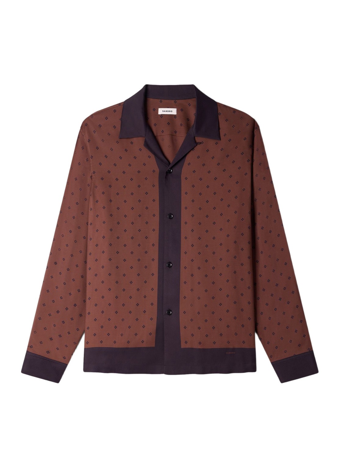 Sandro Regular fit overhemd met print - voorkant 2 bruin
