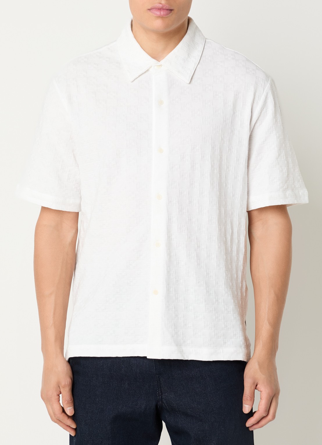 Sandro Regular fit overhemd met ruitdessin - detail 4 wit