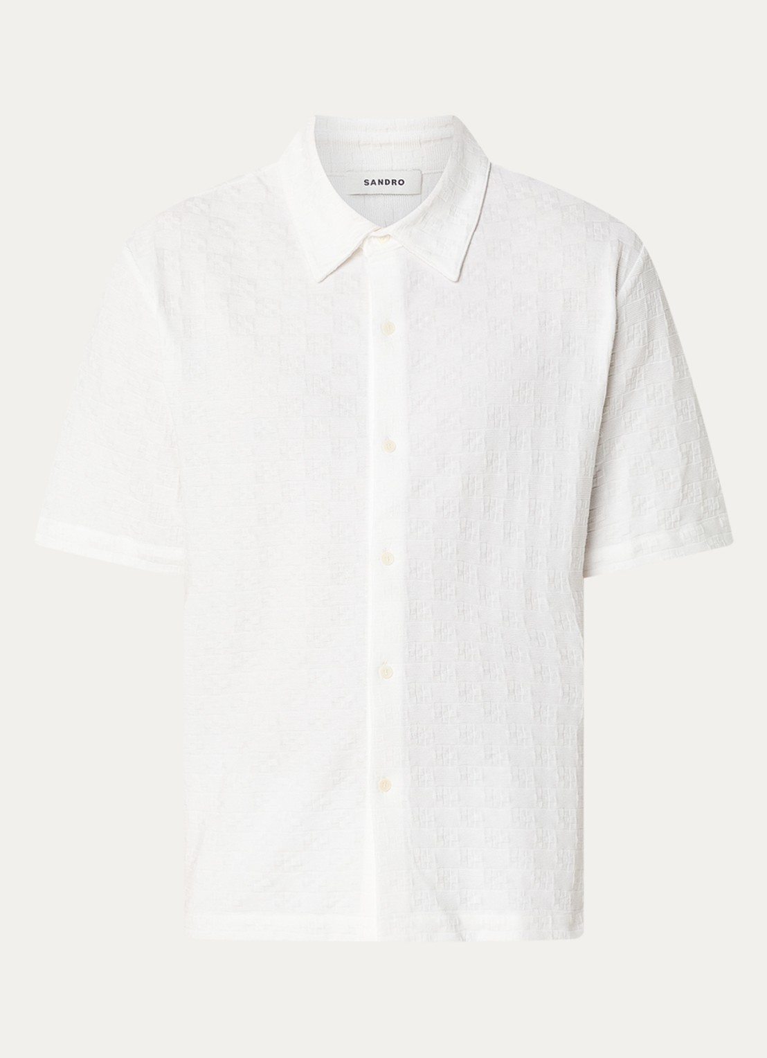 Sandro Regular fit overhemd met ruitdessin - voorkant 2 wit