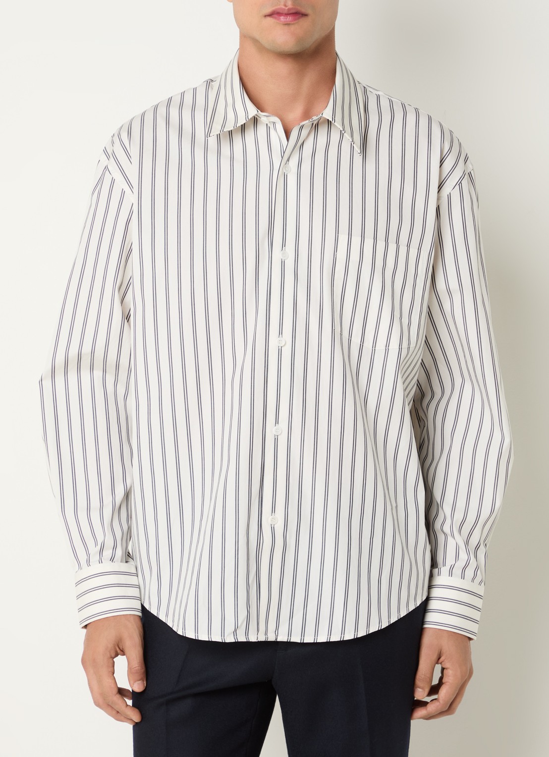 Sandro Regular fit overhemd met streepprint - detail 4 gebroken wit