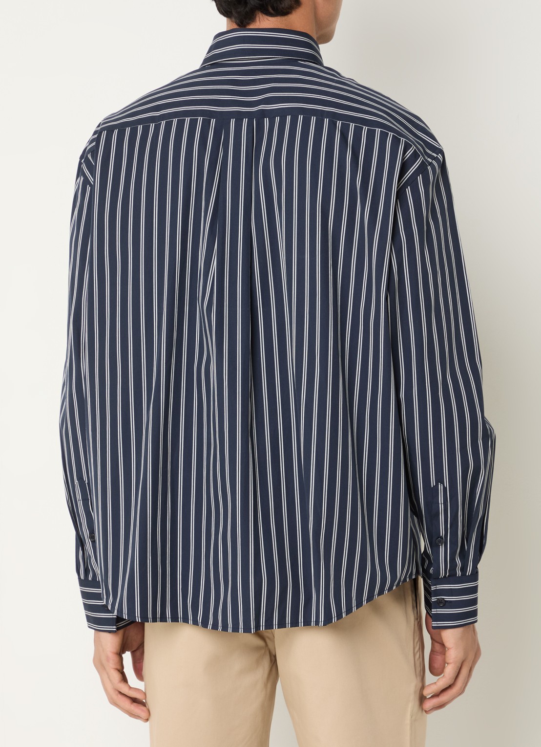 Sandro Regular fit overhemd met streepprint - achterkant donkerblauw