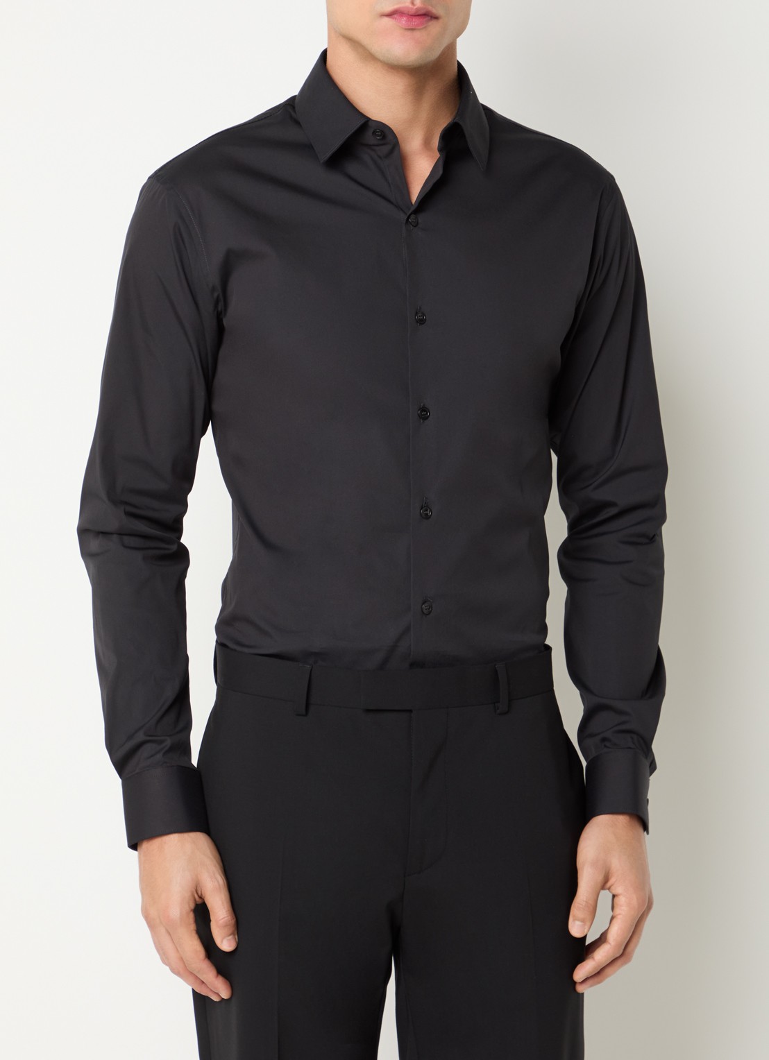 Sandro Regular fit overhemd met stretch - detail 4 zwart