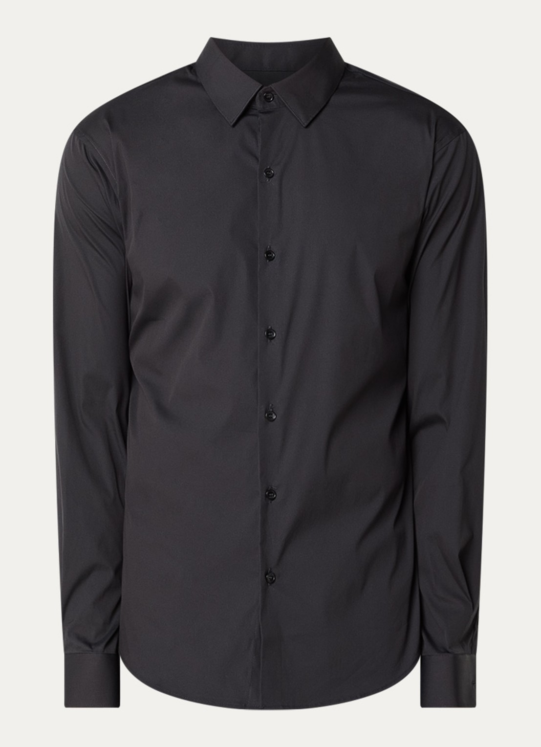 Sandro Regular fit overhemd met stretch - voorkant 2 zwart