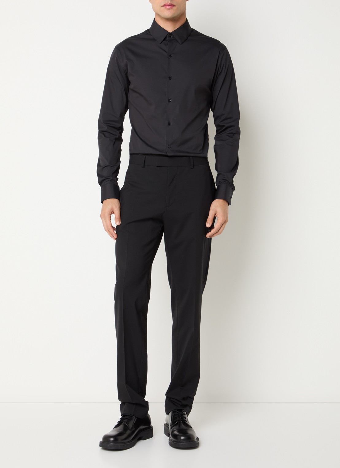 Sandro Regular fit overhemd met stretch - voorkant 3 zwart