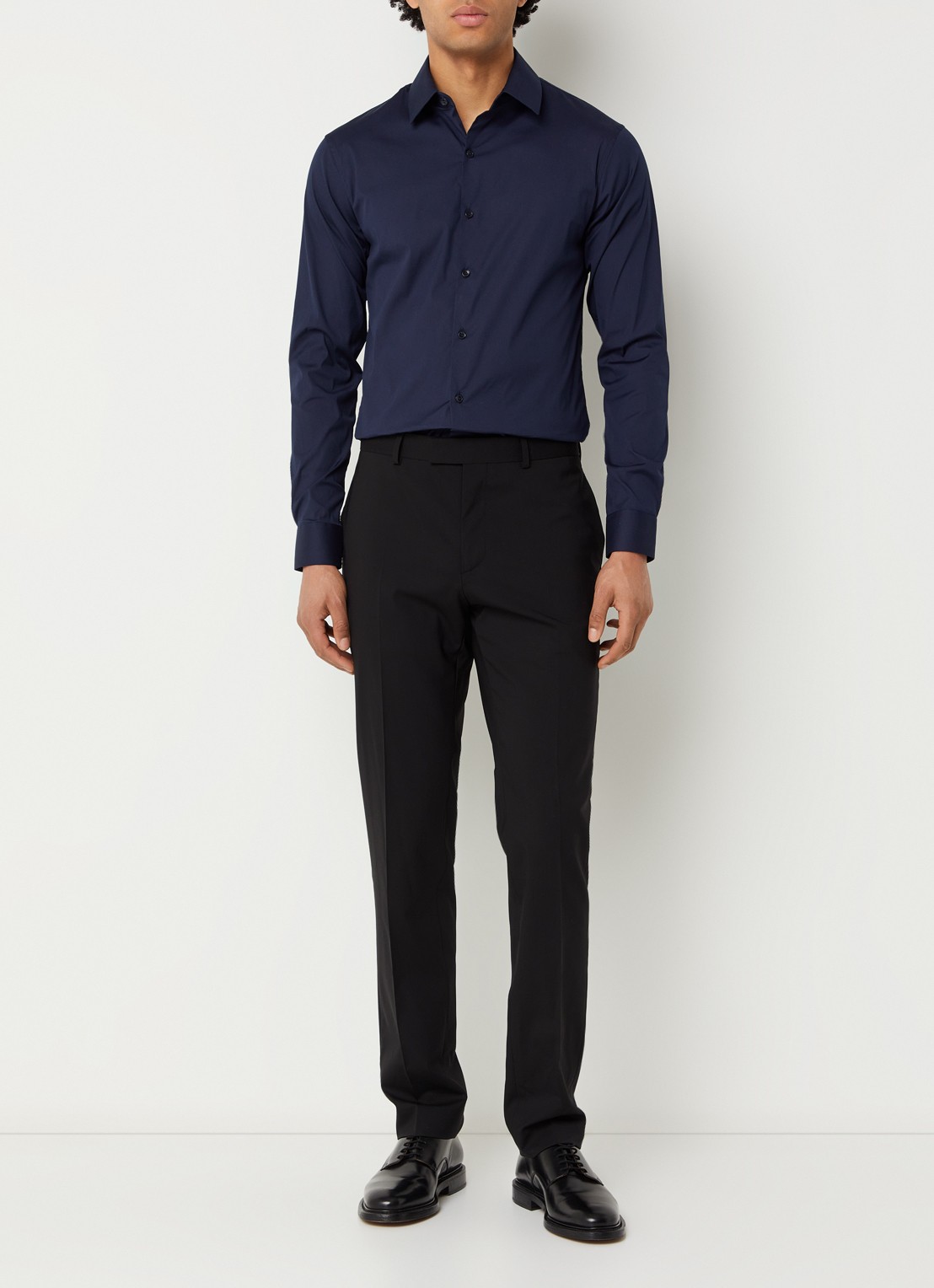 Sandro Regular fit overhemd met stretch - voorkant 2 lichtblauw