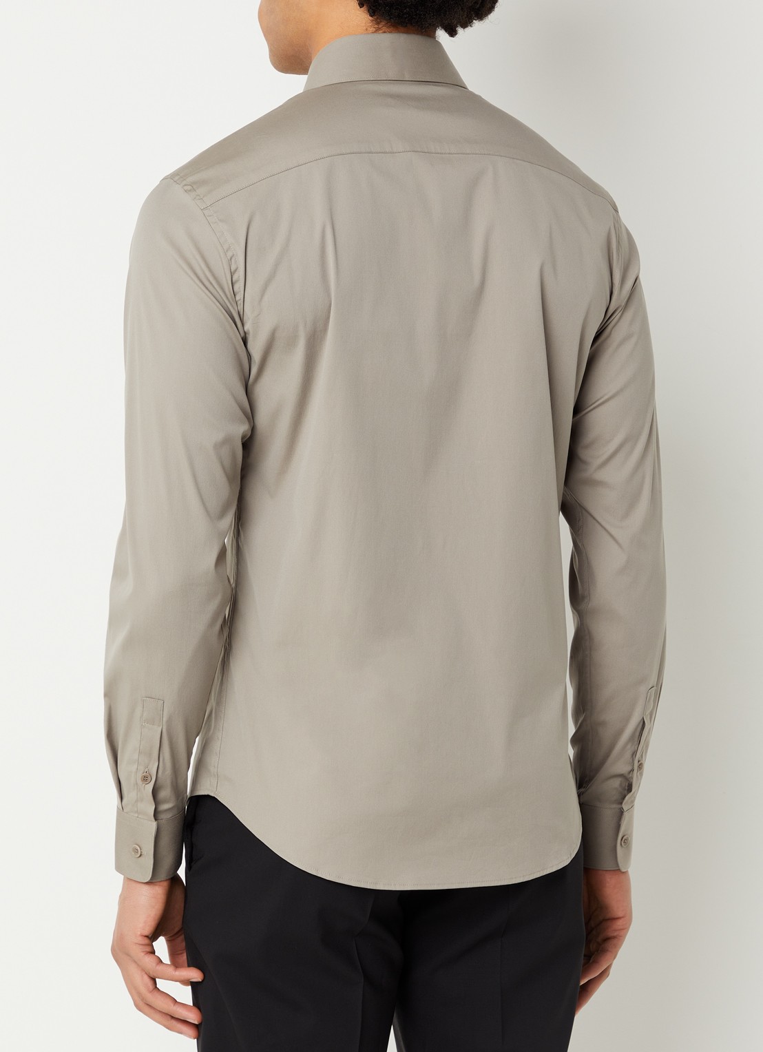 Sandro Regular fit overhemd met stretch - achterkant 3 donkerkhaki
