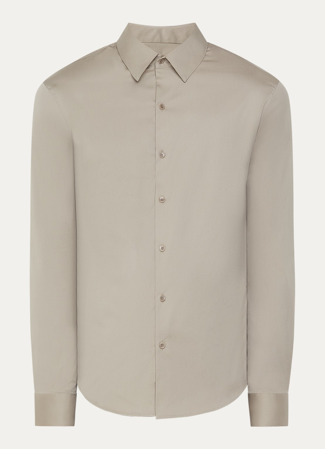 Sandro Regular fit overhemd met stretch - voorkant donkerkhaki