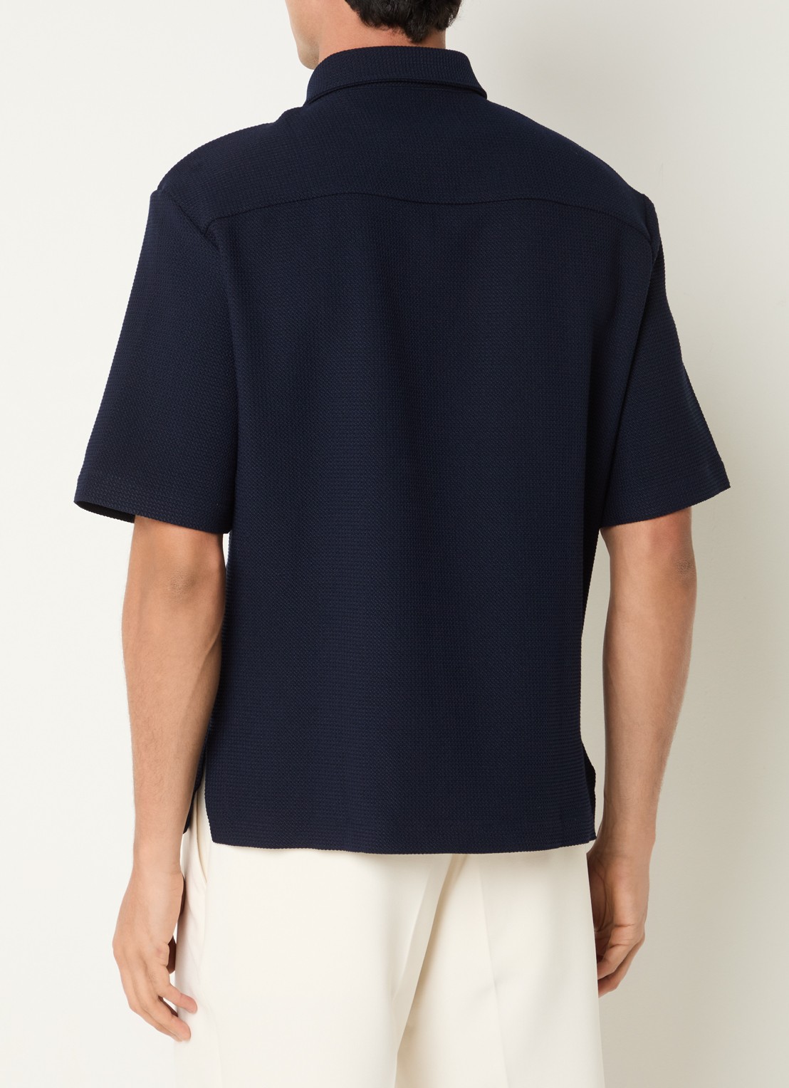 Sandro Regular fit overhemd met stretch - achterkant donkerblauw