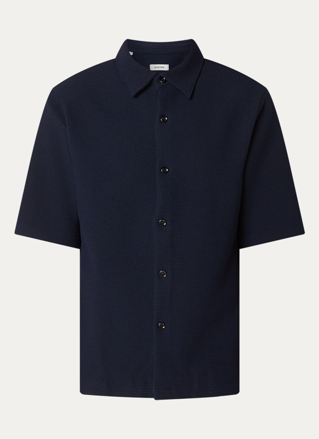 Sandro Regular fit overhemd met stretch - voorkant 3 donkerblauw