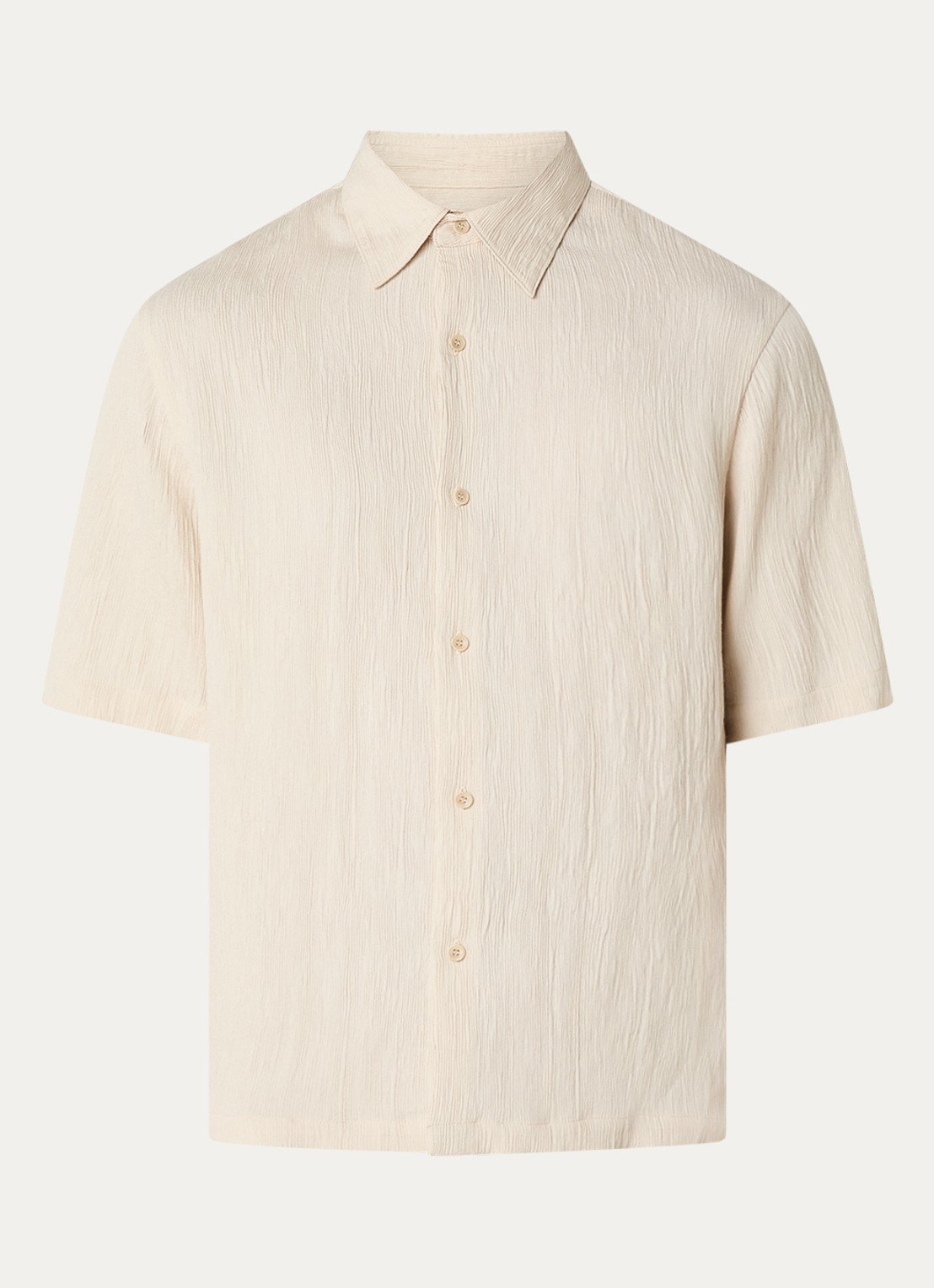 Sandro Regular fit overhemd met structuur - voorkant beige