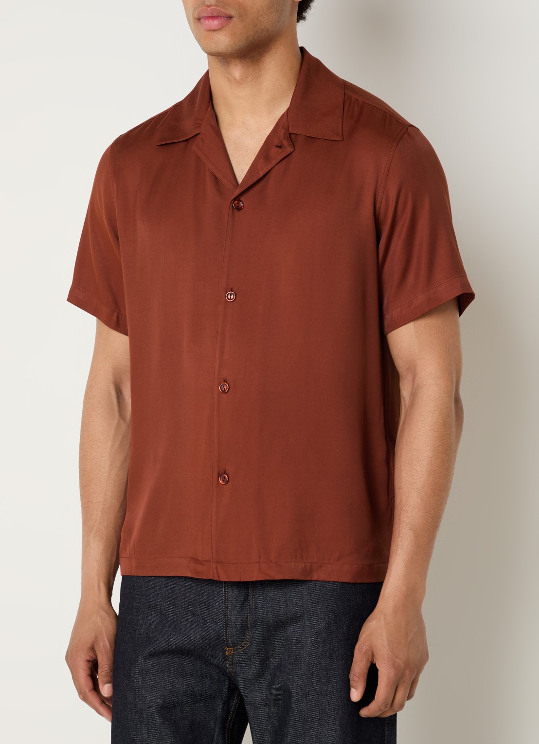 Sandro Regular fit overhemd met V-hals - detail 4 steenrood