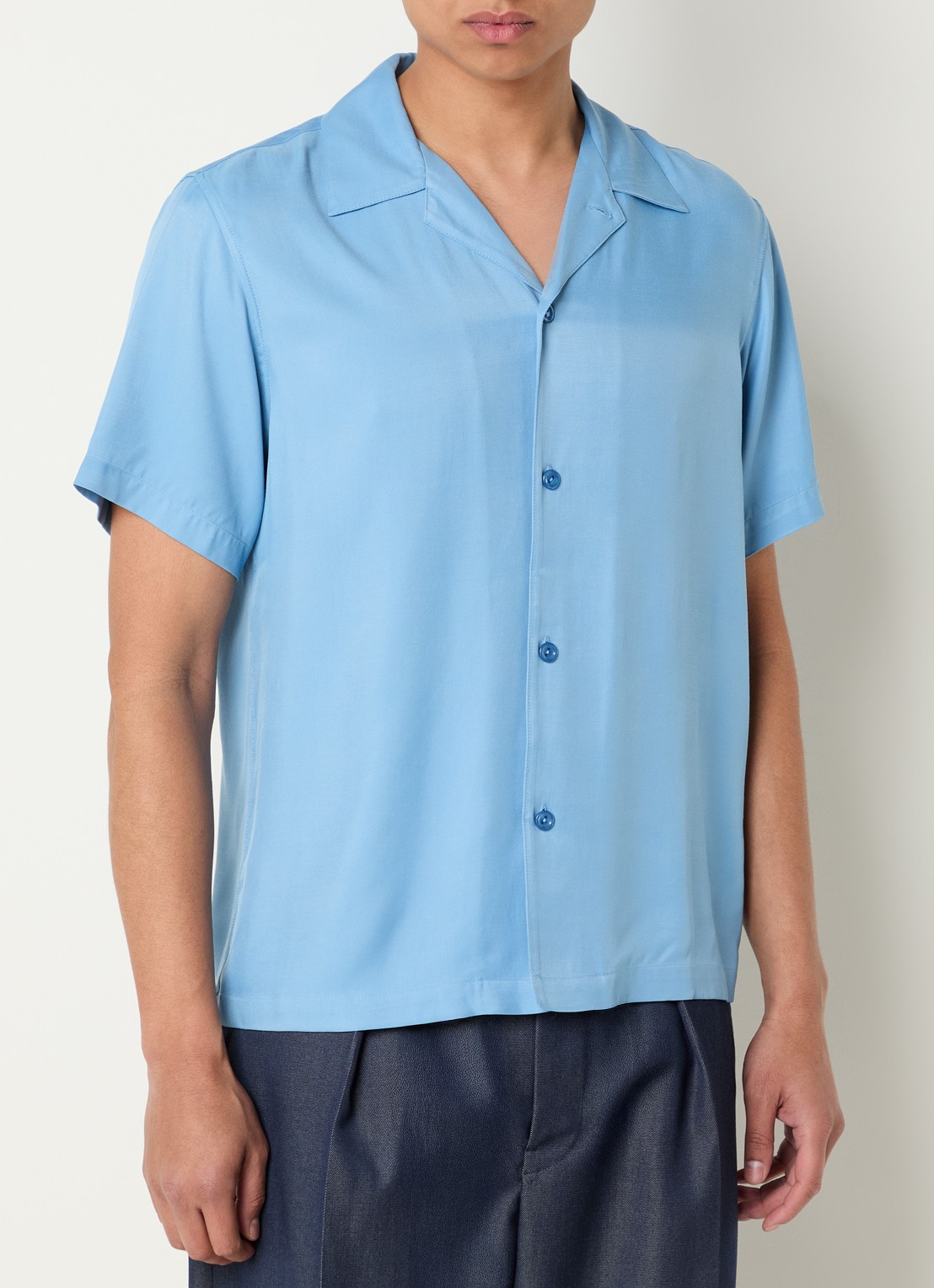 Sandro Regular fit overhemd met V-hals - detail 4 blauw