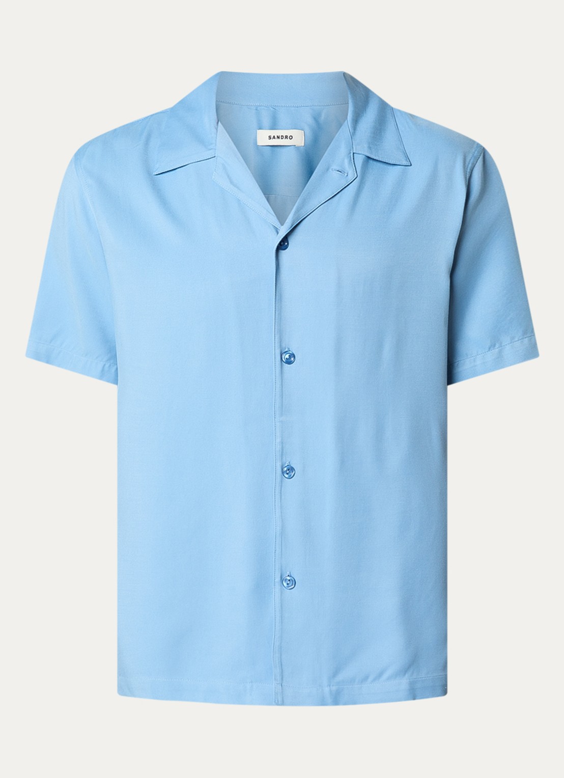 Sandro Regular fit overhemd met V-hals - voorkant 2 blauw