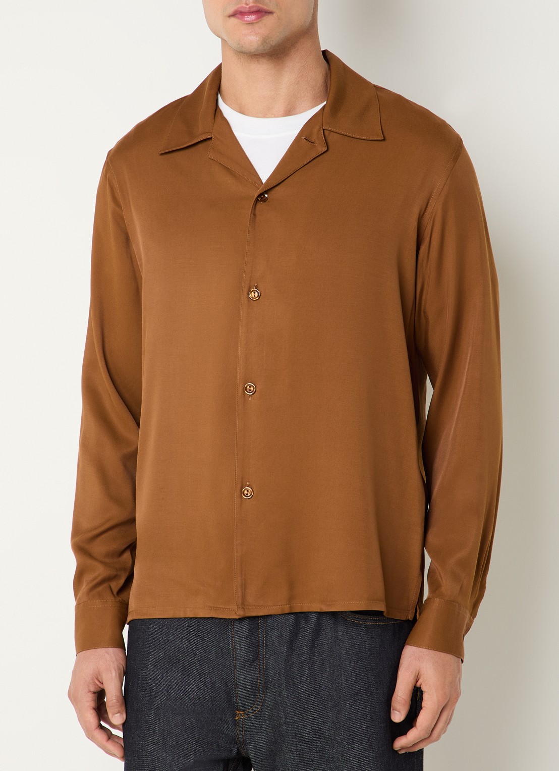 Sandro Regular fit overhemd  - detail 2 cognac