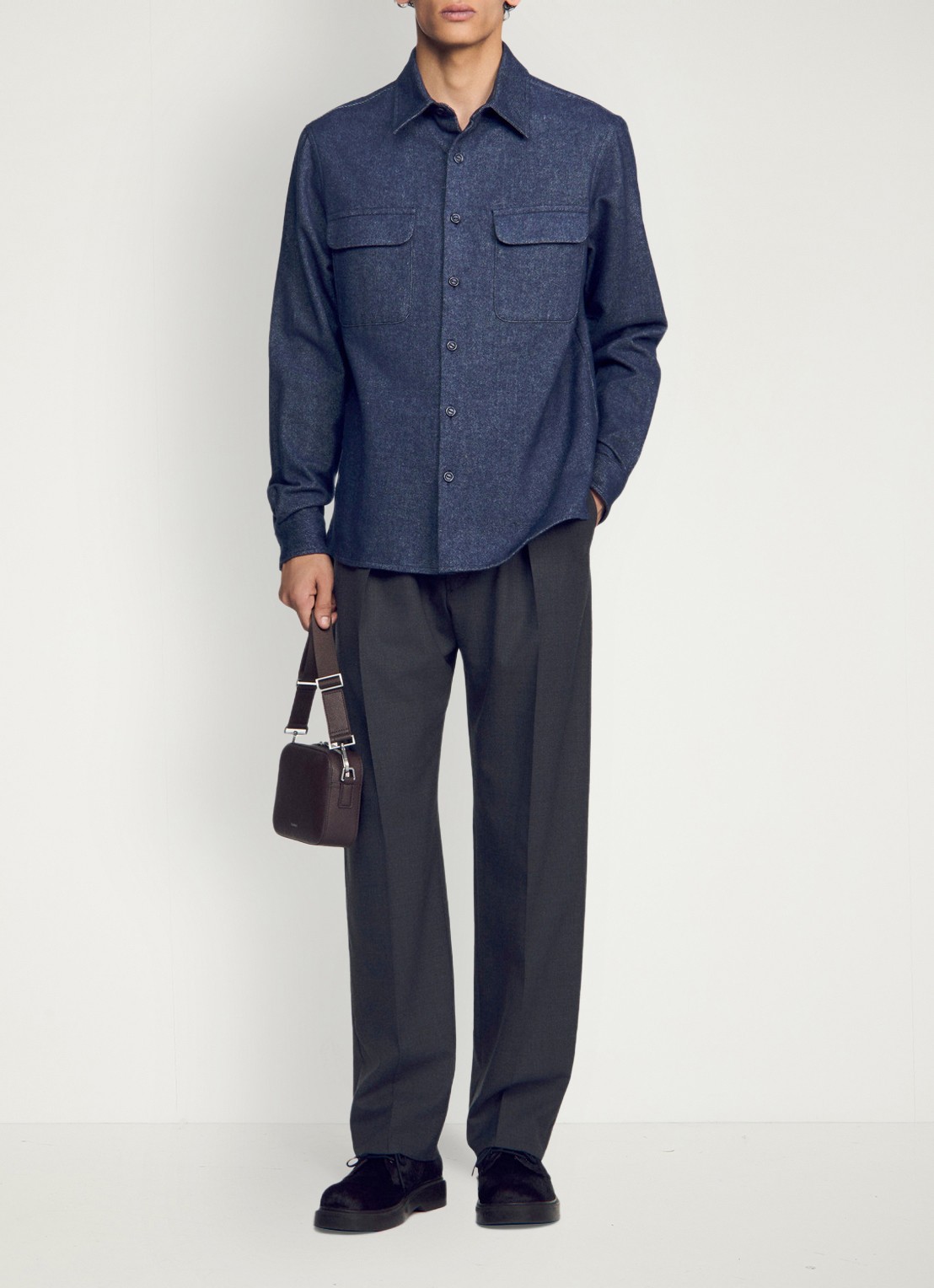 Sandro Regular fit overshirt met borstzak - detail 6 blauw