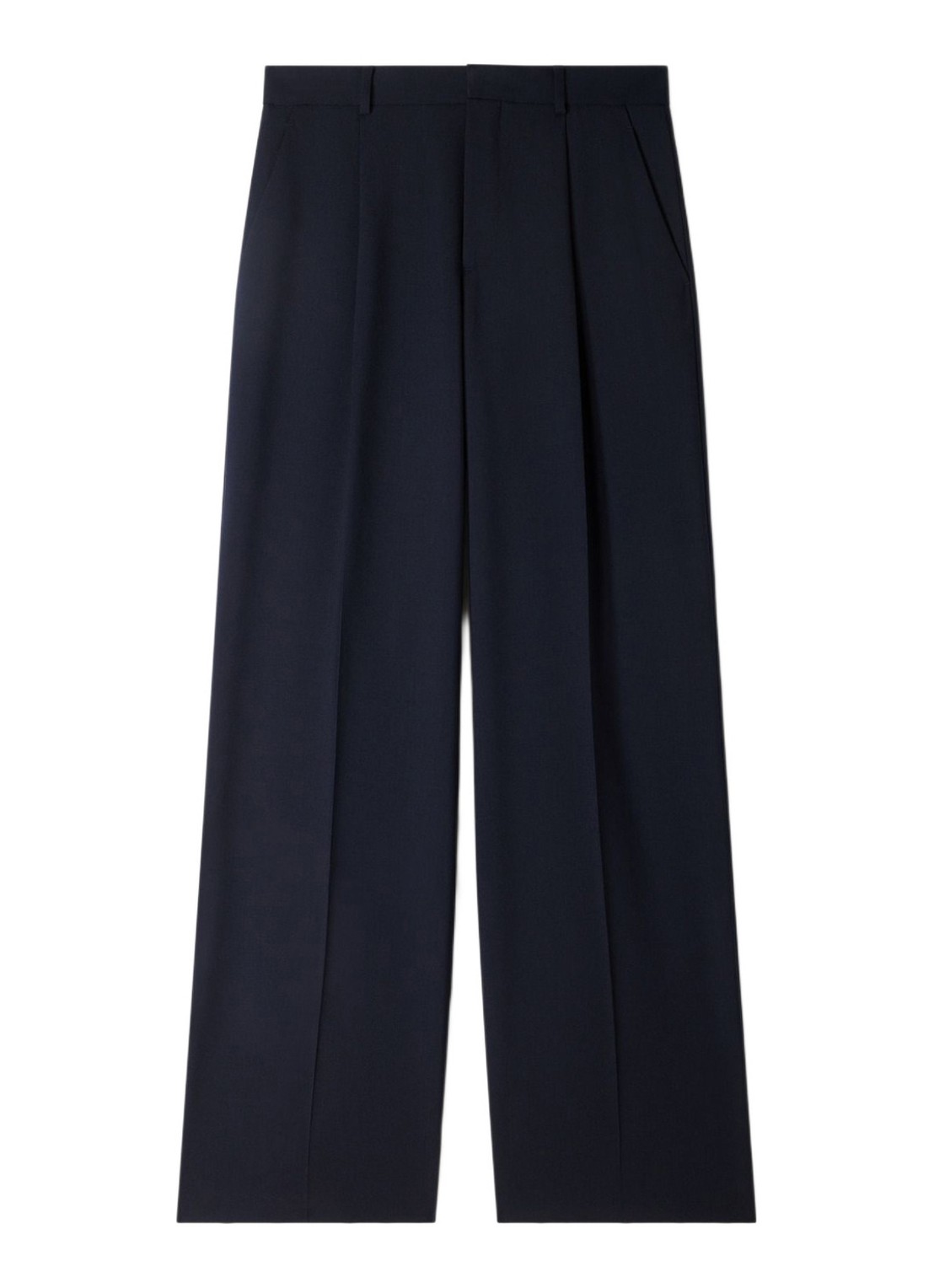 Sandro Regular fit pantalon van wol met steekzakken - voorkant donkerblauw