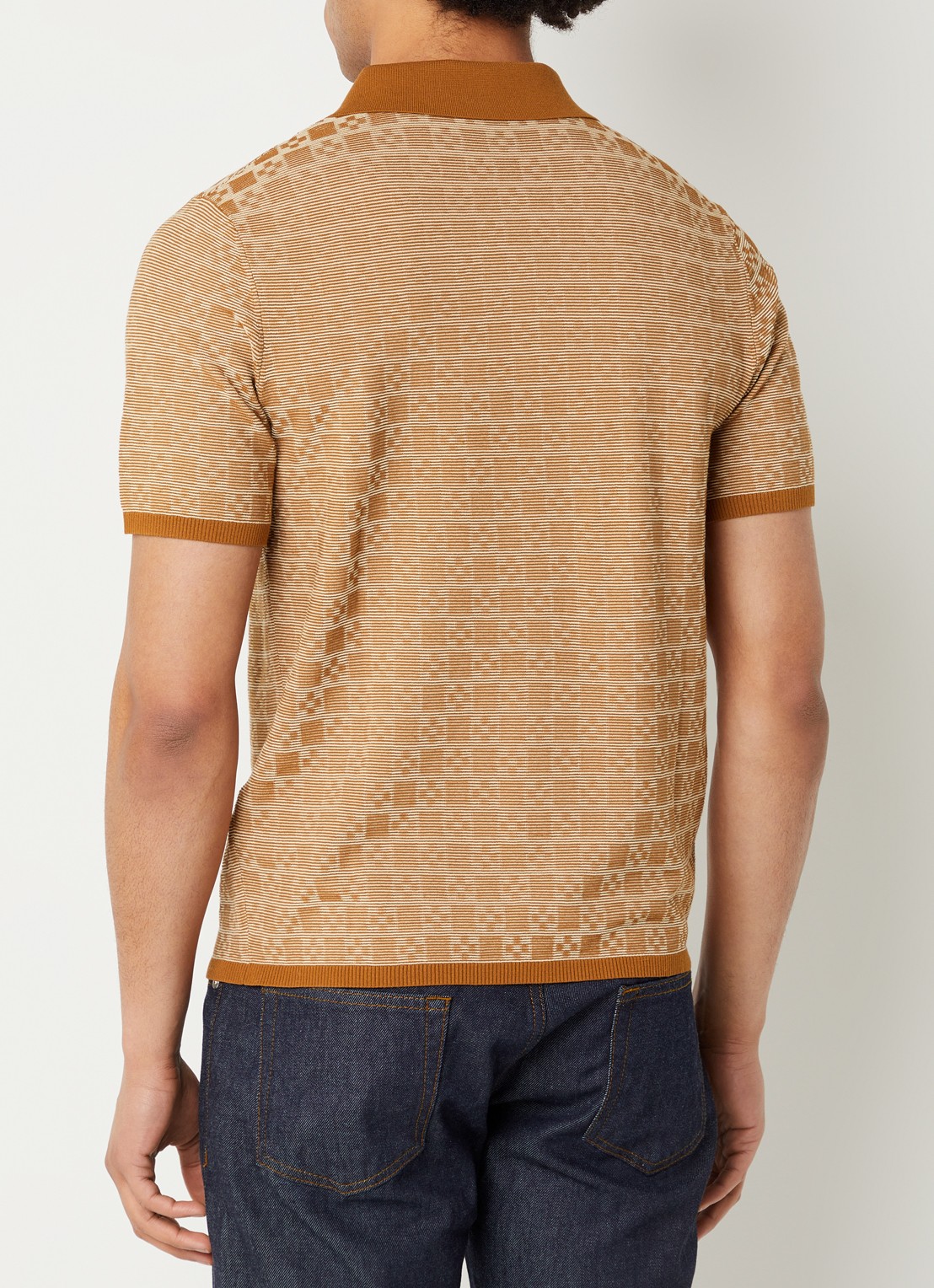 Sandro Regular fit polo met ribstructuur en logoborduring - achterkant 3 camel