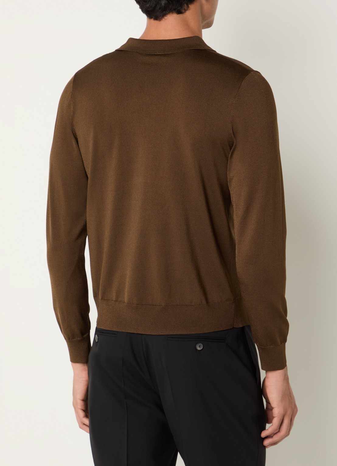 Sandro Regular fit polo met stretch - achterkant 3 bruin