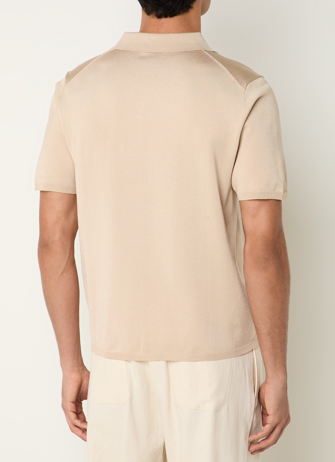 Sandro Regular fit polo met stretch - achterkant 3 beige