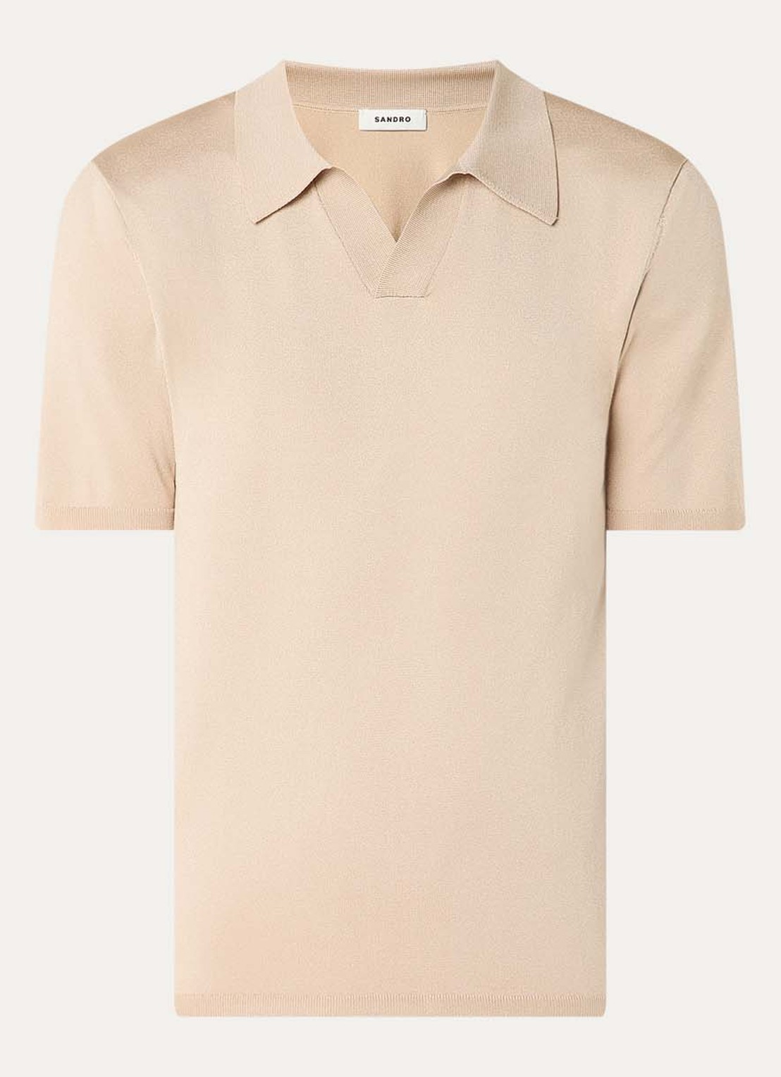 Sandro Regular fit polo met stretch - voorkant beige